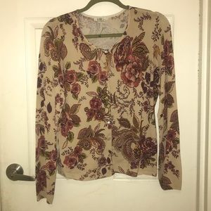 3 for $12 Beige Floral Cardigan